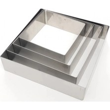 Equry Equipment Kare Pasta ve Browni Kalıbı Seti H: 7 Cm-Paslanmaz Çelik Kazıyıcı Hediye