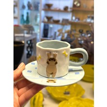 Kosova Mavi Köpek Tek Kişilik Türk Kahvesi Fincanı