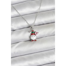 Inure Jewelry 316L Çelik Zincir Gümüş Renk Yılbaşı Teması Kadın Kolye