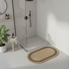 Comfort Craft Hasır Çizgili Jüt Paspas | Banyo | Balkon | Doğal | Yıkanabilir | 60X100 cm
