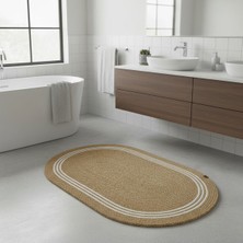 Comfort Craft Hasır Çizgili Jüt Paspas | Banyo | Balkon | Doğal | Yıkanabilir | 60X100 cm