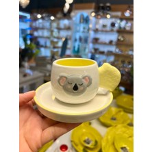 Kosova Sarı Koala Desen Tek Kişilik Türk Kahvesi Fincanı