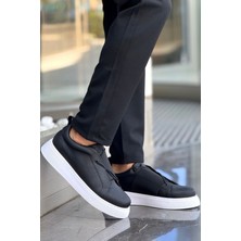 Zerenyus ZRC2603 - Premium Ipekyol Lastikli Tarz Erkek Ayakkabı Siyah Beyaz