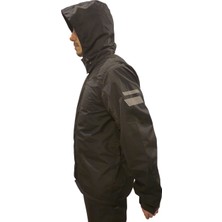 Üçrenk Motosiklet Yağmurluğu Unisex Yağmurluk Cepli File Astarlı Kapşonlu Hafif Su Geçirmez Membran Kumaş