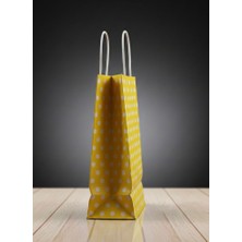 e ERTA Sarı Benekli Kraft Çanta 25X31 cm 20 Adet Hediye Poşeti ,hediye Paketi ,puantiyeli Kraft Kağıt Çanta