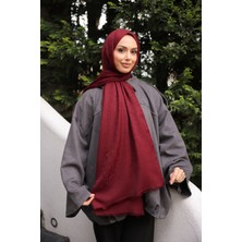 İmaj Butik Bordo Ipekhan Pamuk Jakarlı Şal