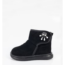 Aktaş Ayakkabı Bebek Unisex Siyah Su Geçirmez Içi Yünlü Işıklı Bantlı Bot