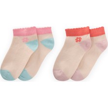 Cigit Ikili Burnu Renkli Patik Çorap 5-12 Yaş Yavruağzı Pudra