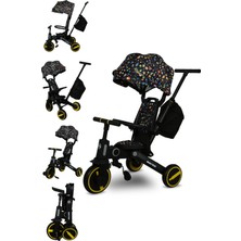Feyza Design Katlanabilir Çift Yönlü Bisiklet, Ebeveyn Kontrollü, Trike Plus F5