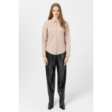 Esswaap Milano Saten Gömlek  Vizon