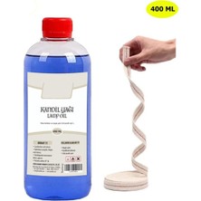 PremiumPort Mavi Kandil Yağı Iç Mekan 400 ml ve 50CM Fitil Seti