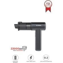 Araç Içi Süpürge 22.000PA Güçlü Emiş Usb-C Şarjlı Mini Araba El Süpürgesi Torima LT102 Siyah
