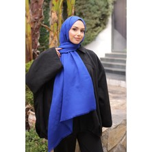 İmaj Butik Saks Mavi Ipekhan Pamuk Jakarlı Şal