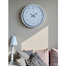Sade Tasarım Beyaz 40 cm Metal Standart Duvar Saati