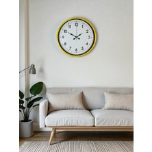 Zentime 36 cm Sarı Dekoratif Duvar Saati