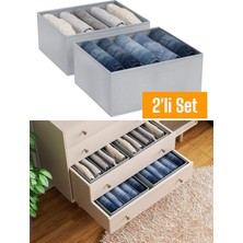 Helen's Home 5 Bölmeli Katlanabilir Saklama Kutusu Gri Renk 2'li Set ile Eşyalarınızı Düzenleyin