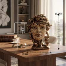 İki Yedi Konsept Miriam Dekoratif Yüz Heykeli – Modern Sanat Figürü 37,5X29 cm Ev Ofis Dekorasyonu Hediyelik Objeler