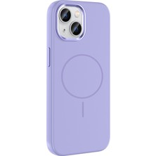 Gpack iPhone 15 Uyumlu Kılıf Edi Silikon M-Safe Şarj Özellikli Lila