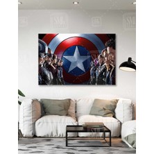 SML Tablo Avengers Yenilmezler Süper Kahraman Iron Man Captain America Hulk Thor Yatay Kanvas Tablo