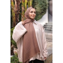 İmaj Butik Kahverengi Ipekhan Pamuk Jakarlı Şal