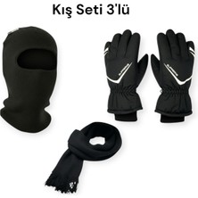 Mustran Profesyonel 3'lü Kış Seti-Kar Kayak eldiveni + Balaklava + Triko atkı (L/XL uyumlu)