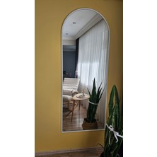 Uğurlu Ayna 180X70 cm Beyaz Oval Metal Çerçeveli Duvara Monte Boy Aynası