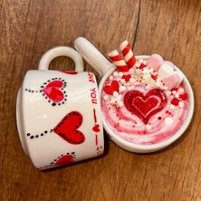 Mugusa Hediyelik El Yapımı Seramik Sevgililer Günü Love Kupa