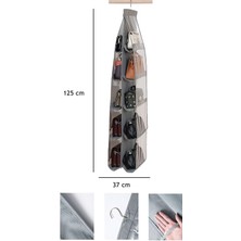 Helen's Home 10 Cepli Dolap Içi Çanta ve Ayakkabı Düzenleyici Geniş Hacimli Şeffaf Pencereli Organizer 125CMX37CM