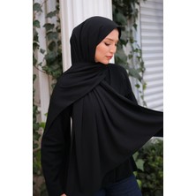 İmaj Butik Siyah Five Medine Ipeği Şal