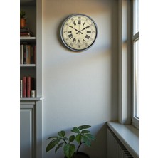 Zentime 36 cm Gri Dekoratif Duvar Saati