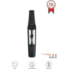 Torima Şarjlı LCD Ekranlı 3 Başlıklı Su Geçirmez Ayak Törpü Cihazı BCM-1140T Siyah