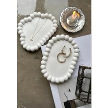 CasadiDuck Bubble Oval Tabak ve Bulut Dekoratif Tabak 4’lü