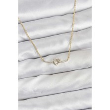 Inure Jewelry Pirinç Gold Renk Düğüm Kalp Model Kadın Kolye