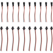Maroces 10 Adet 2 Pin Sm Jst 2p Kablolu Konnektor Dişi Erkek Takım 20CM