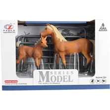 bebekokusu Model Hayvan Seti At ve Tay Kahverengi