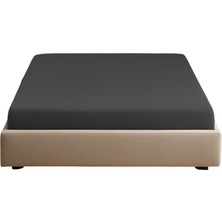 Sabia Soft Touch %100 Pamuk 62 Tel – 150X200 +37 cm Yüksekliğe Kadar Uygun Çift Kişilik Lastikli Çarşaf Antrasit