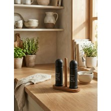 Leelahome Ahşap Standlı Tuzluk 122 ml - Siyah