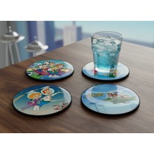 Gelecek Şimdi Masanızda: The Jetsons (Jetgiller) Temalı Epoksi Bardak Altlığı Seti (4'lü) -Ylndesign Wood&craft