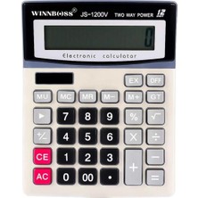 Eco Lounge 12 Haneli Geniş LCD Ekran, Pilli Büyük Düğmeli Hesap Makinesi