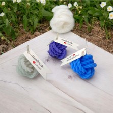 PremiumPort Renkli Düğümler El Yapımı Mum Seti, 3'lü, Şık ve Zarif Dekorasyon Parçası