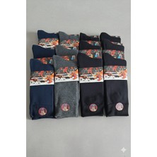 Dündar Plus; Pamuk Havlu Thermal Erkek Çorap; Dikişsiz/soft Yıkama/kokulu; Asorti, 12'li Kutu; 40-44