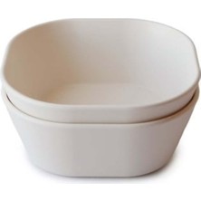 Mushie Sage Renkli Ikili Kare Yemek Kasesi 10 x 10 cm 1 Adet BPA İçermeyen Malzeme
