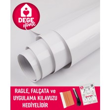 Parlak Beyaz Lake Yapışkanlı Folyo, 100 x 500  cm . Mobilya, Masa, Dolap Kaplama Folyosu No: 2011