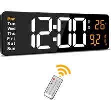 Teknotrust Turuncu Dijital Duvar ve Masa Saati, LED Ekranlı, Termometreli, Alarmlı