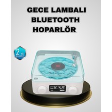 Mestore Bluetooth Hoparlörlü Gece Lambası Dijital Saat Ekranlı Su Dalgası Efektli Dekoratif