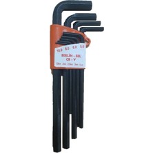 Rigour Berlin Sel 9 Parça Düz Kısa Alyan Seti Siyah Allen Takımı 180 mm