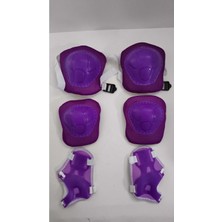 Feyza Design Çocuklar Için 6 Parça Koruyucu Set Mor Renkli Paten, Scooter ve Bisiklet Için