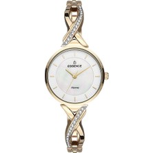 Essence Kadın Kol Saati 35 mm Beyaz Kadran Gold Taşlı Kordon 3 Atm