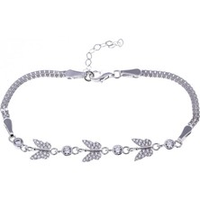 Nagiss 3'lü Kelebek Model Zirkon Taşlı 925 Ayar Gümüş Kadın Bileklik