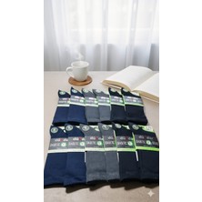 Dündar Plus Bambu Diyabetik Erkek Çorap; 4 Mevsim; Dikişsiz/kokulu; Asorti 12'li Paket (Set 2); 40-44